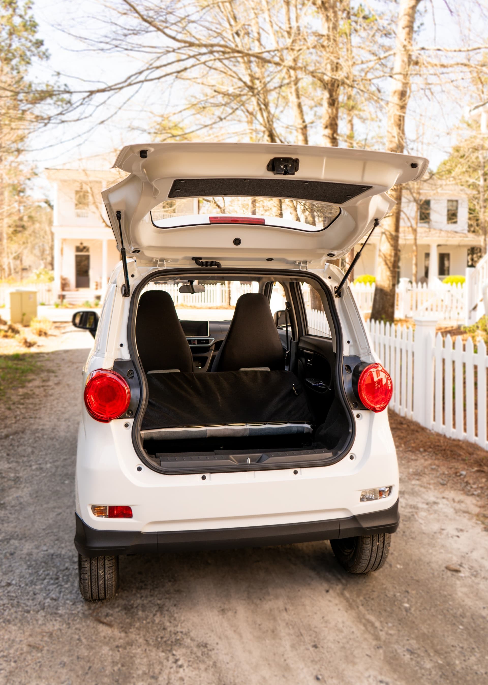 Wink Mark3 with its rear hatch open, showing the cargo space