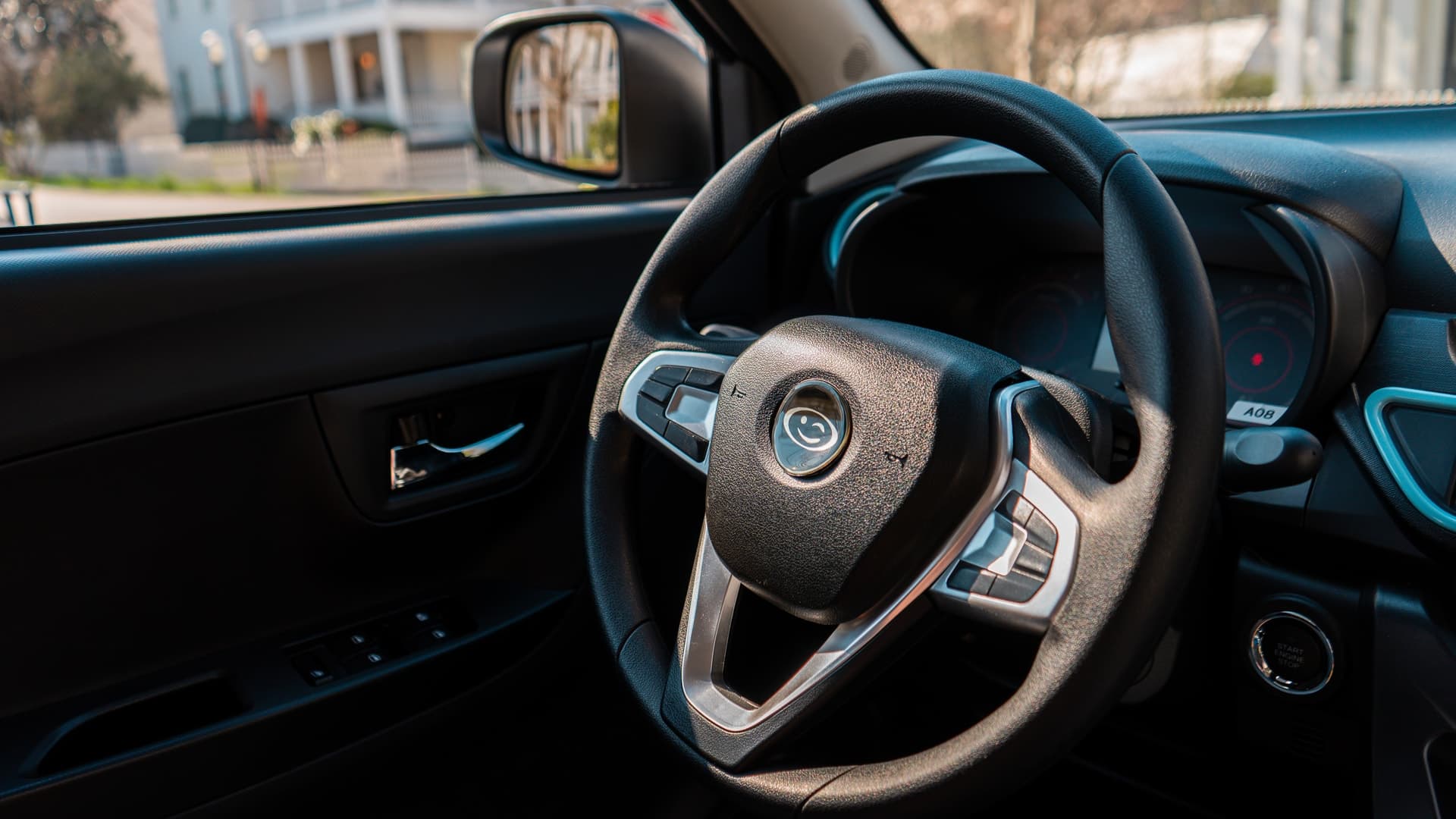 Wink Mark3 dashboard with steering wheel and center screen